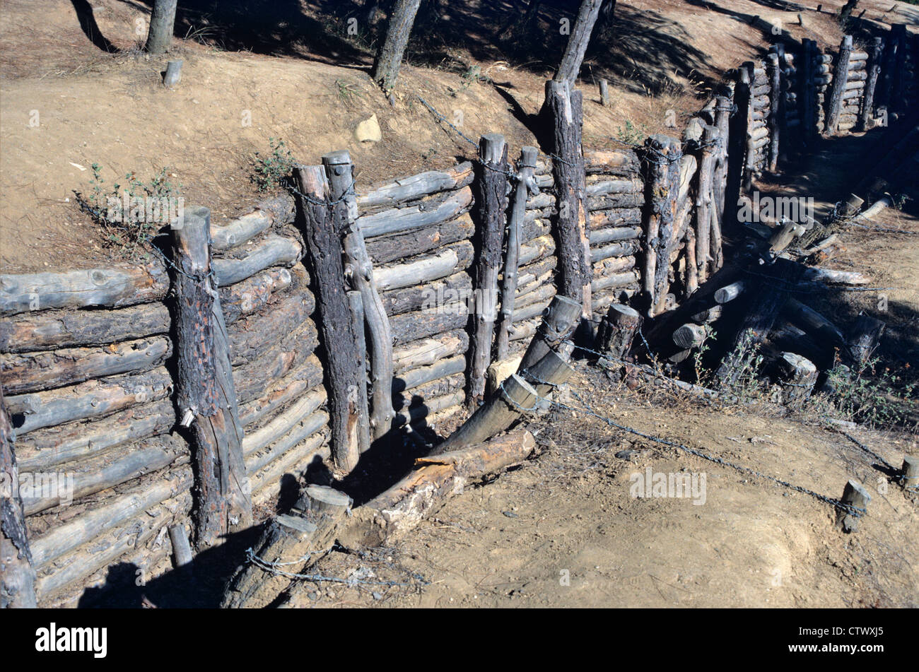 Reconstructed World War One Trenches used in Trench Warfare at Gallipoli Turkey Stock Photo