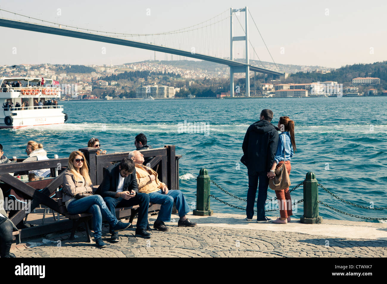 Ortakoy area of Istanbul Turkey and the Bosphorus river Stock Photo Alamy