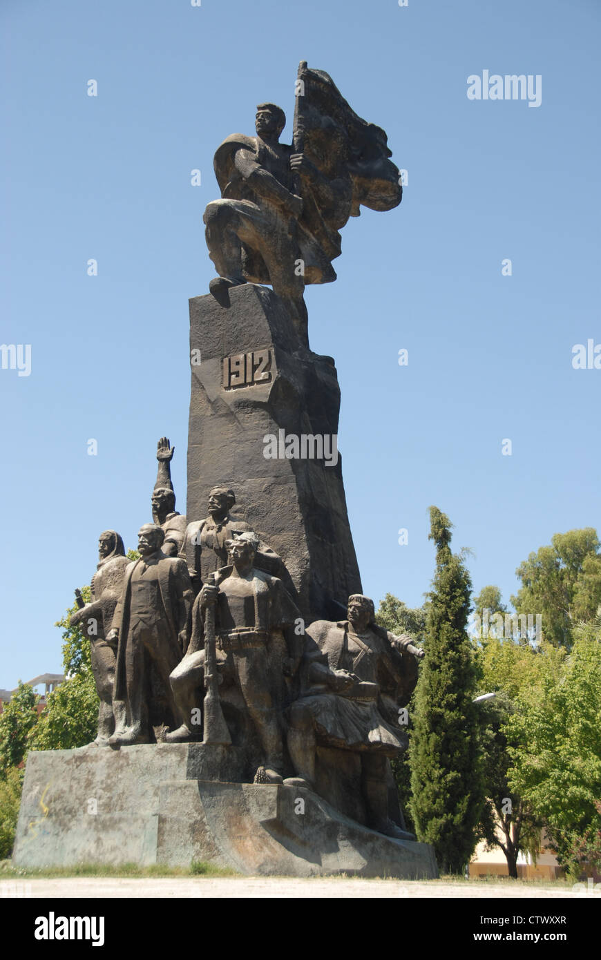 Albania independence monument Stock Photo - Alamy