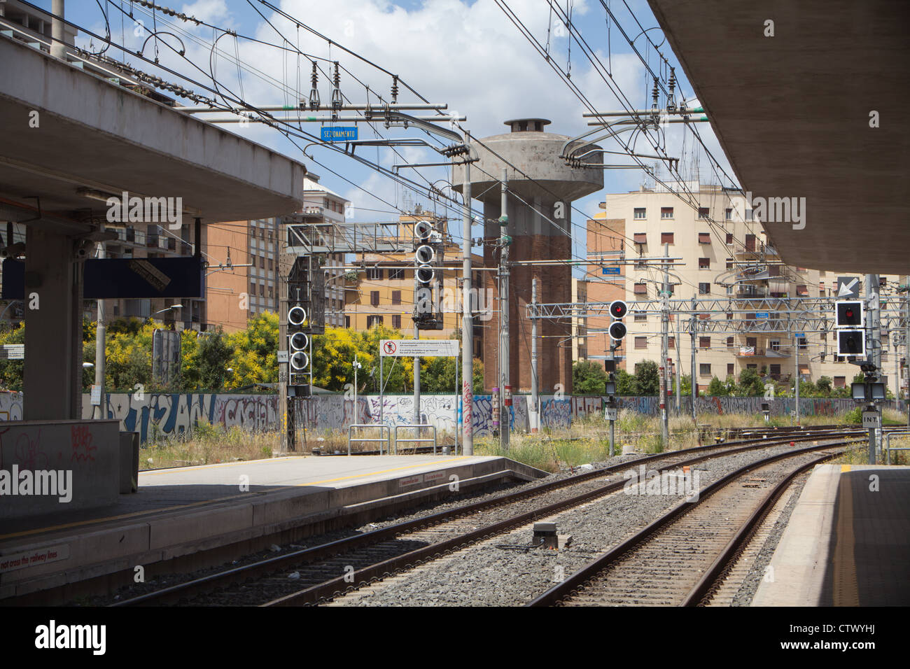 Roma Ostiense railway station. Stock Photo