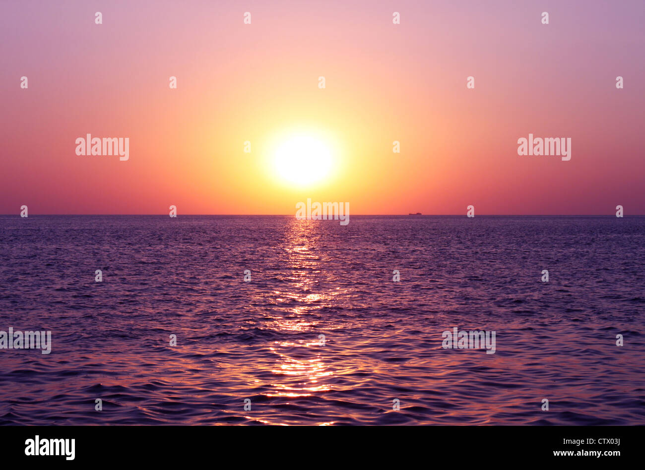 sunset over Black Sea Stock Photo