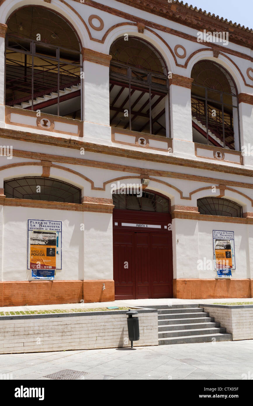 The bull fighting ring in Malaga City Spain Stock Photo Alamy