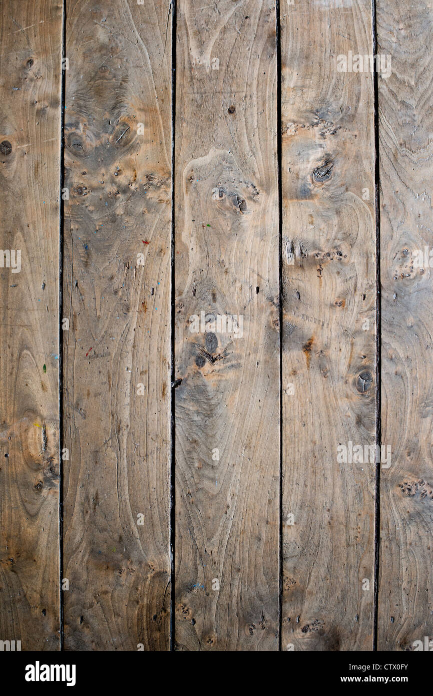 Old Oak wooden floor boards Stock Photo