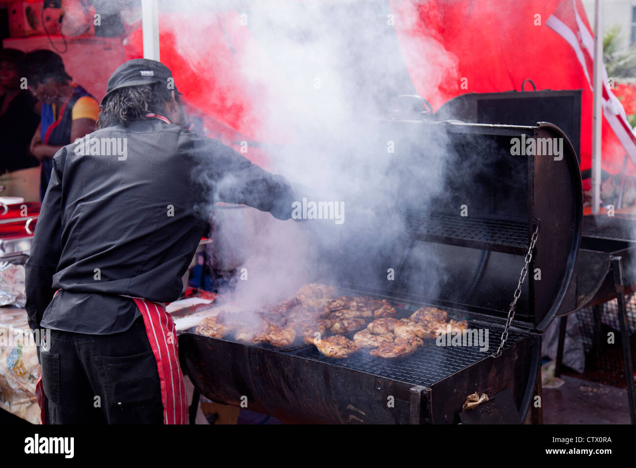 Jamaican jerk chicken barbecue Stock Photo Alamy
