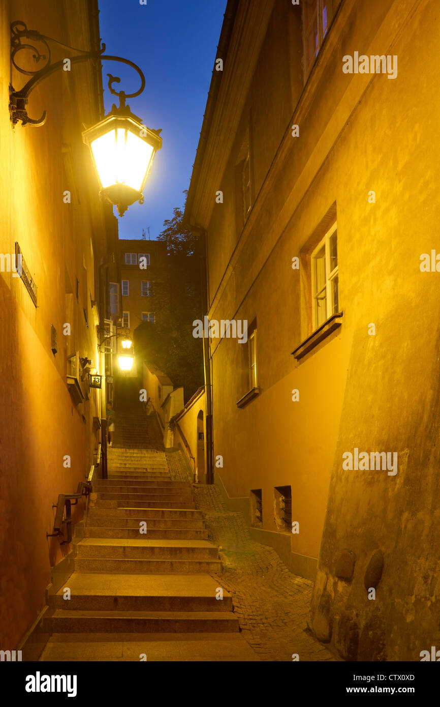 Warsaw Old Town, Kamienne Schodki Street, Poland, Unesco Stock Photo