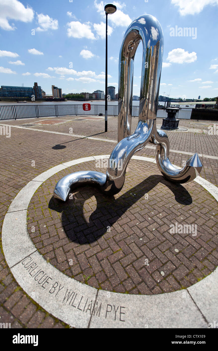 Curlicue, sculpture by William Pye, Commissioned by the LDDC, Thames