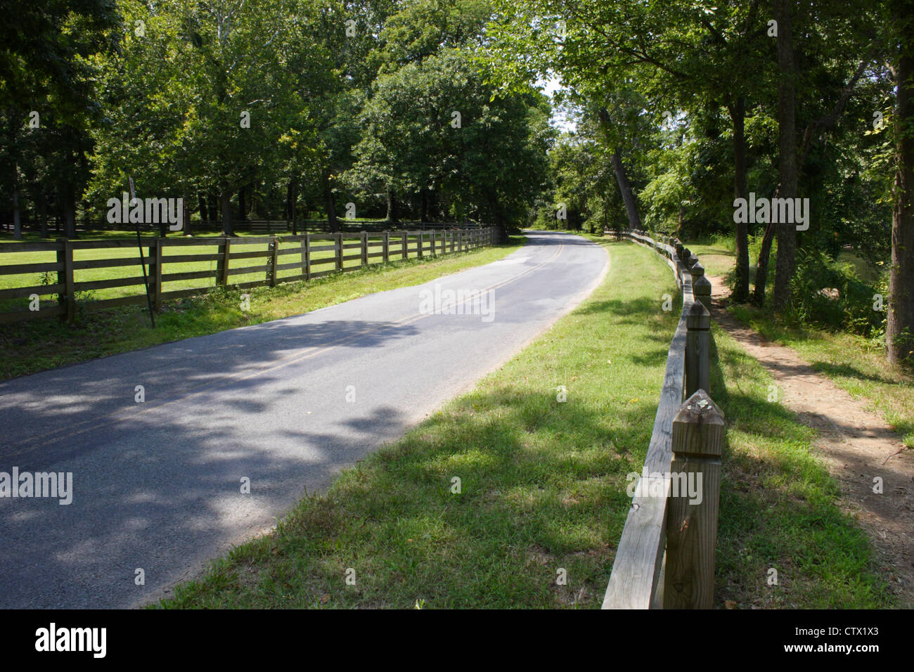 Scenic road along James river near Richmond, Virginia,USA Stock Photo