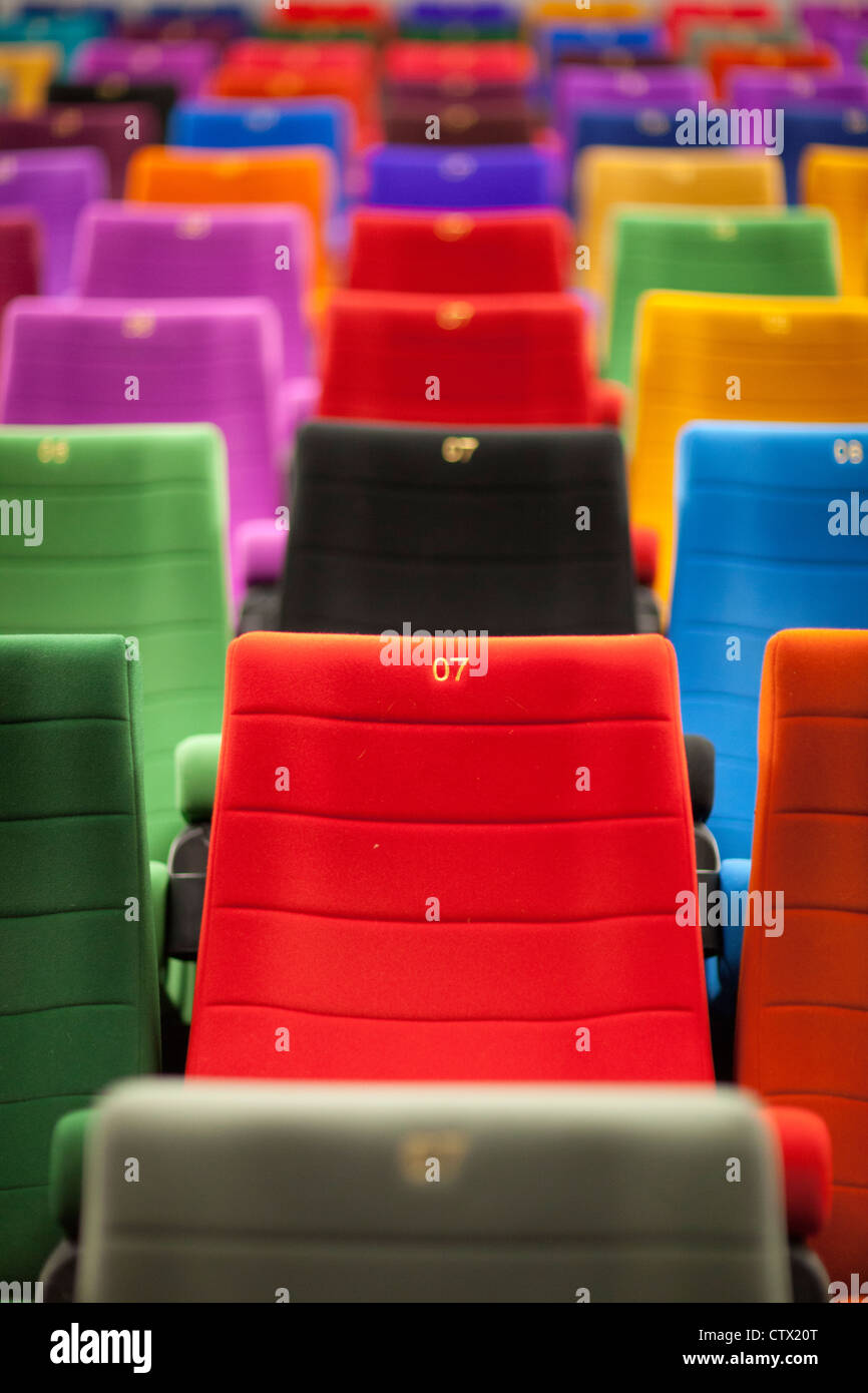 colour cinema seats movies Dublin Ireland Stock Photo Alamy