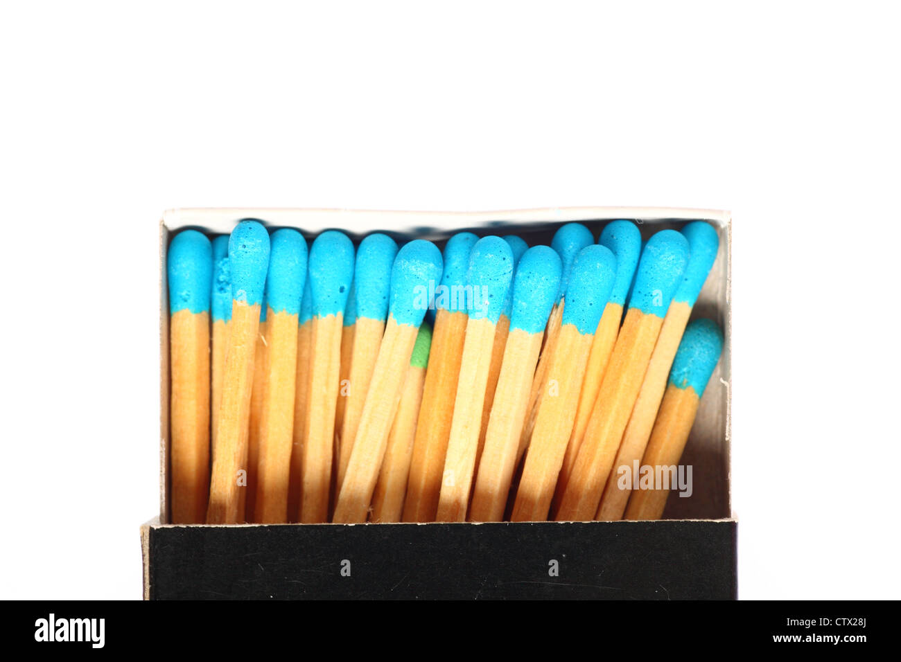 Close up shot of matches isolated on white Stock Photo