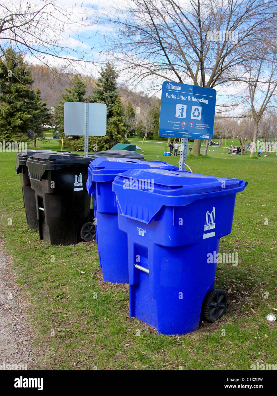 Toronto Waste And Recycling Bins Stock Photo Alamy