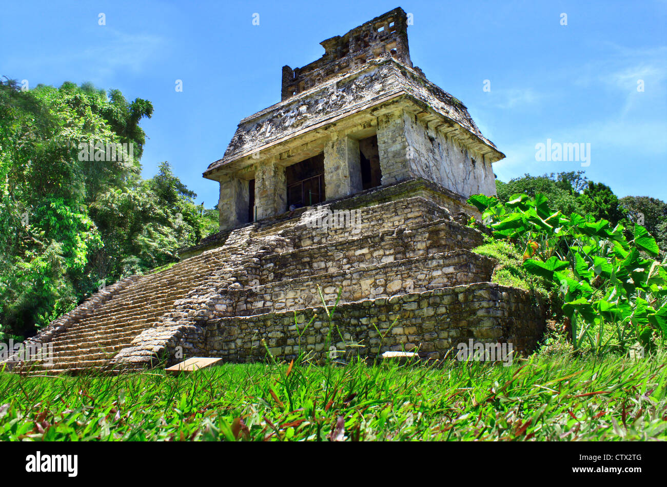 Palenque mayan ruins monuments Chiapas Mexico Stock Photo