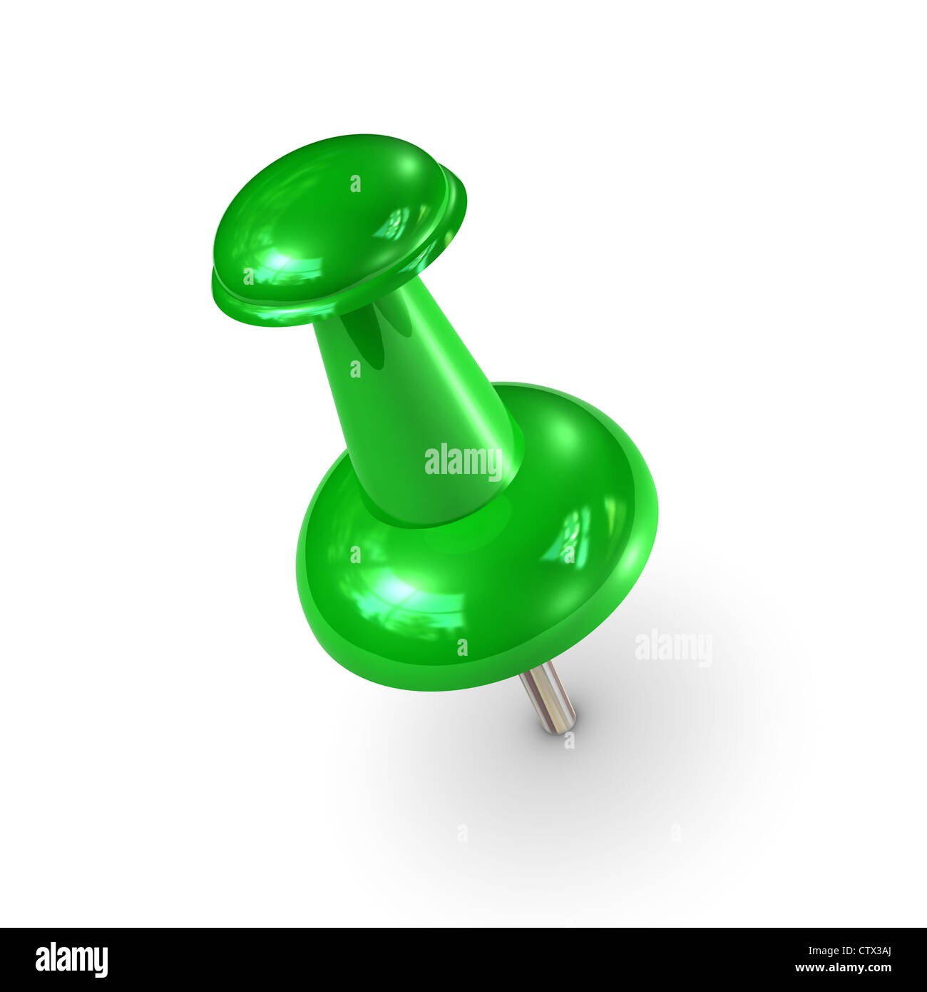 A green Thumbtack isolated on a white background Stock Photo Alamy