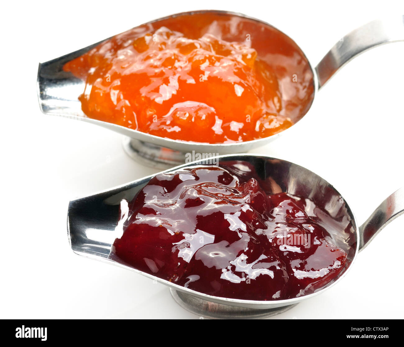 Strawberry And Apricot Jam ,Close Up Stock Photo Alamy