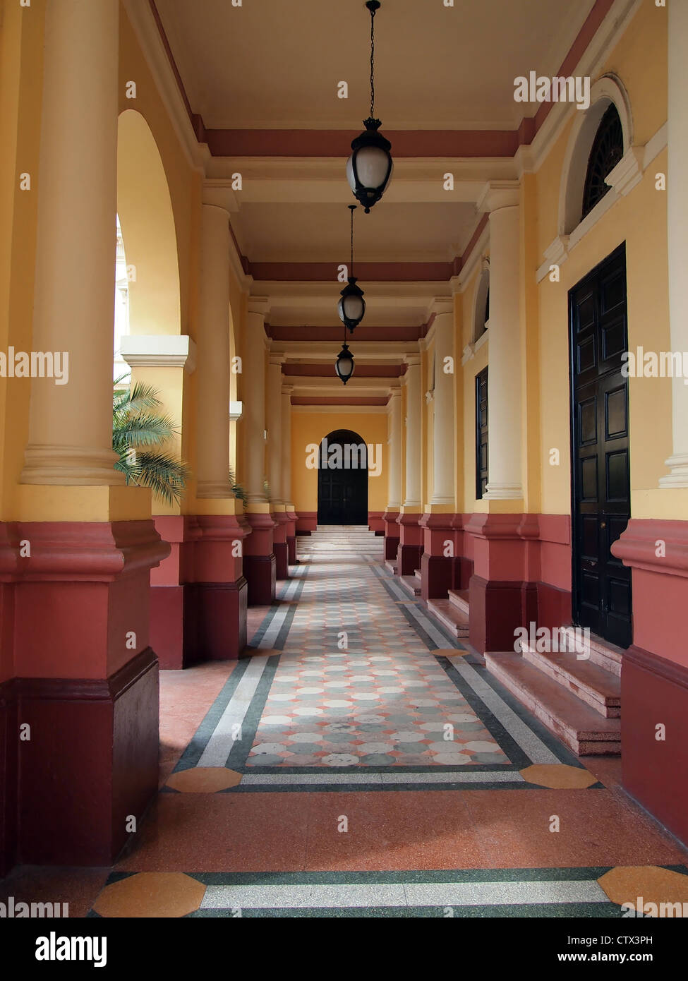 Entrance of the national theater in the Casco Viejo of Panama City, Panama, Central America Stock Photo