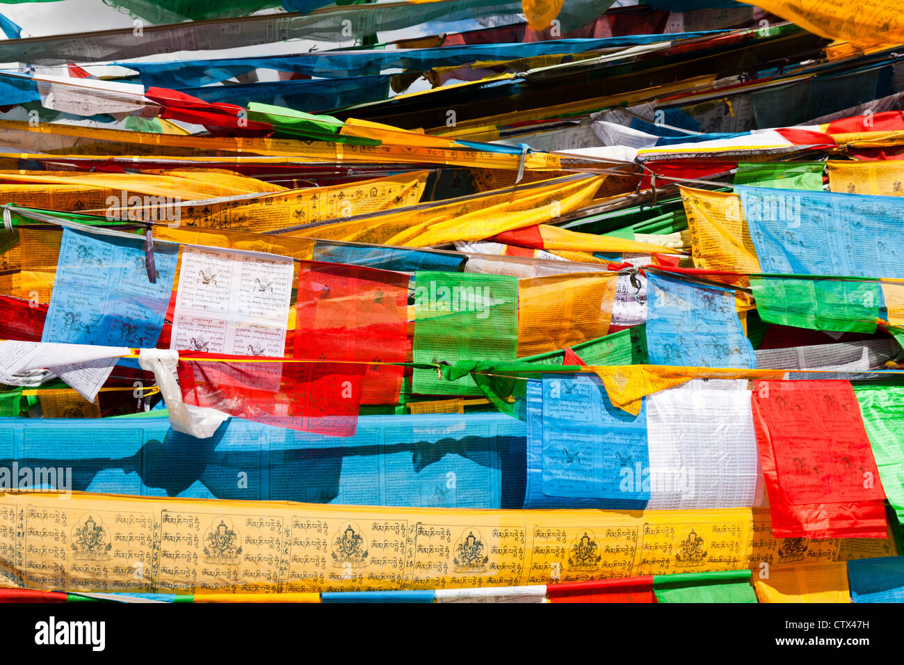 Tibet prayer flags Stock Photo