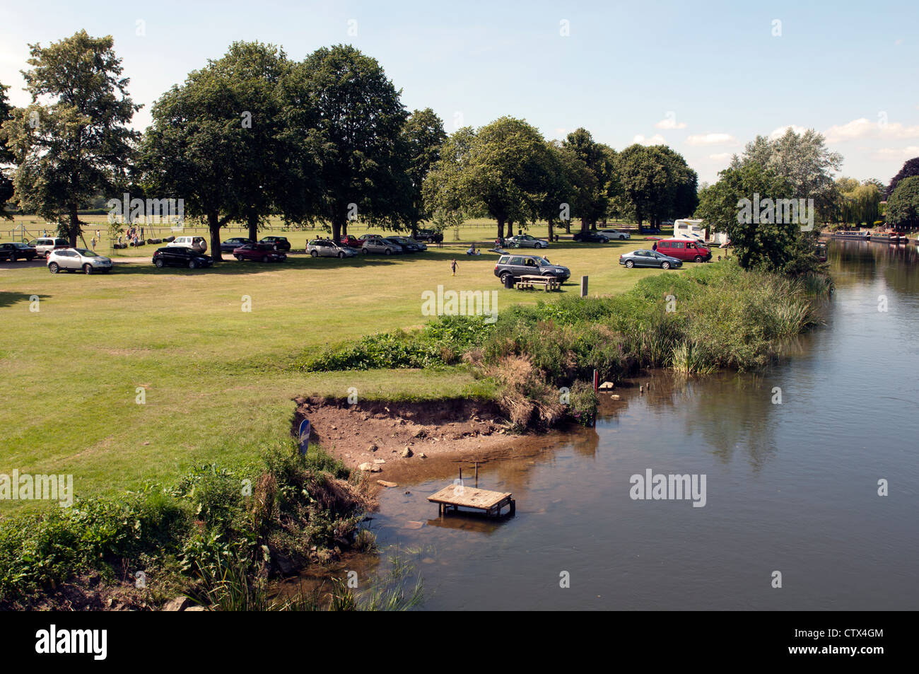 Riverside car parking, BidfordonAvon, Warwickshire, UK Stock Photo