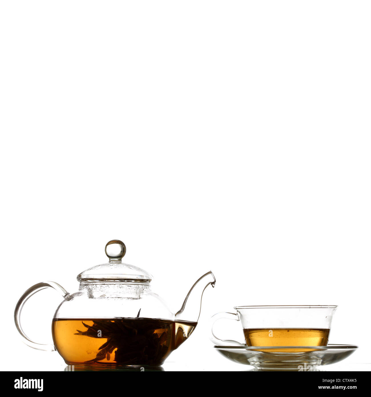teapot and cup with tea Stock Photo