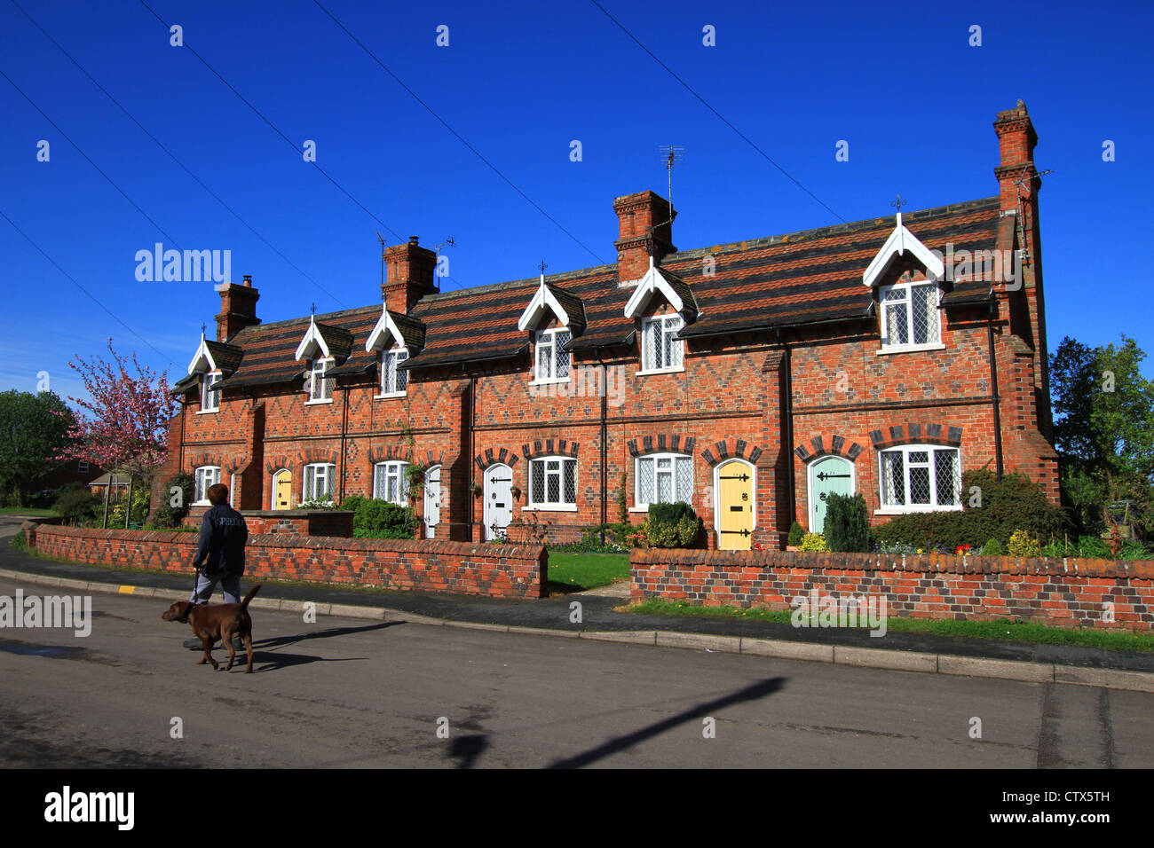 Sutton Almshouses, West Street, Brant Broughton, Lincolnshire, 1860. For Sir John Sutton, 3rd Baronet. Stock Photo