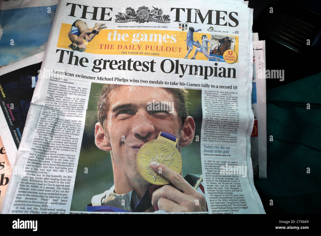 American swimmer Michael Phelps multiple Olympic gold medal winner