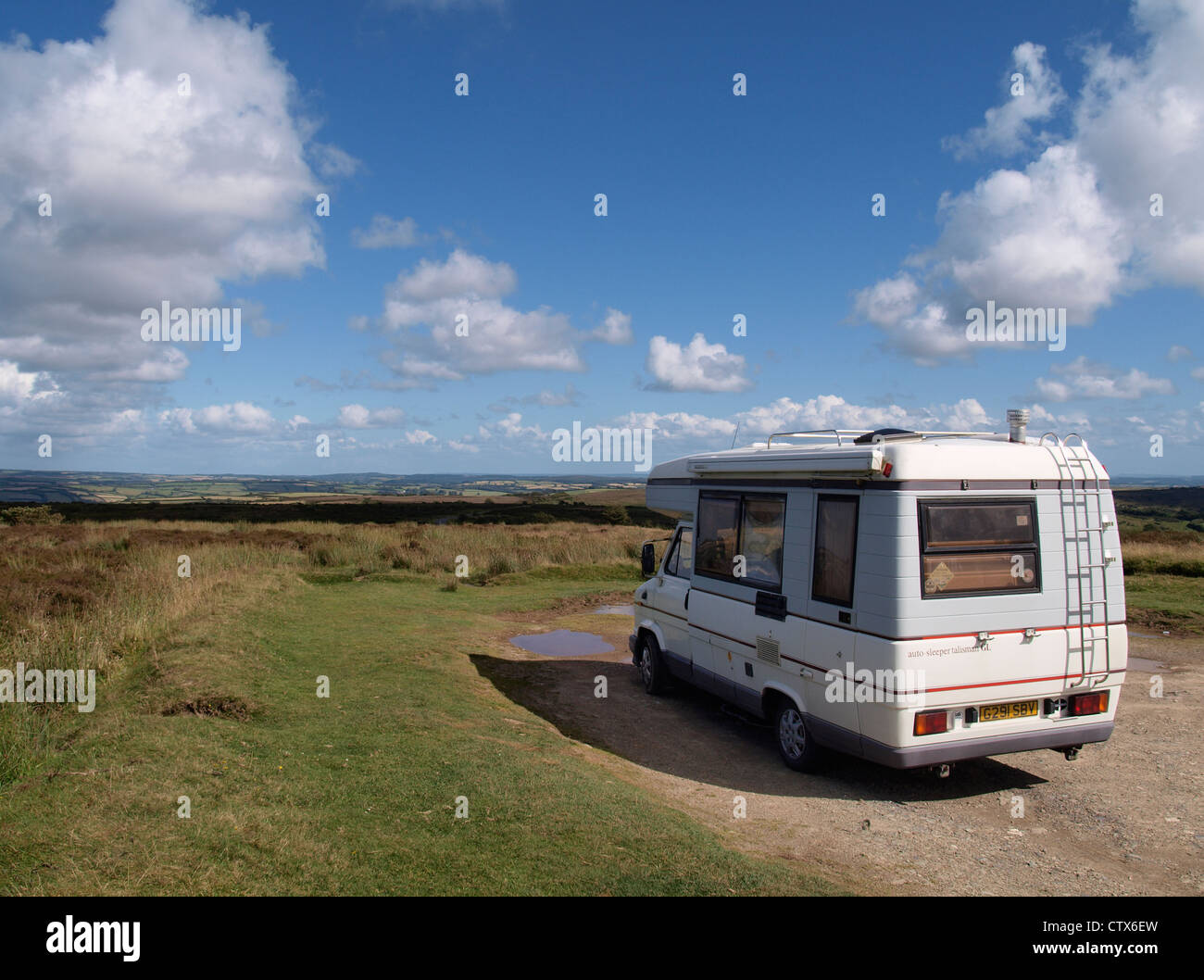 Campervan on Exmoor, Devon, UK Stock Photo Alamy