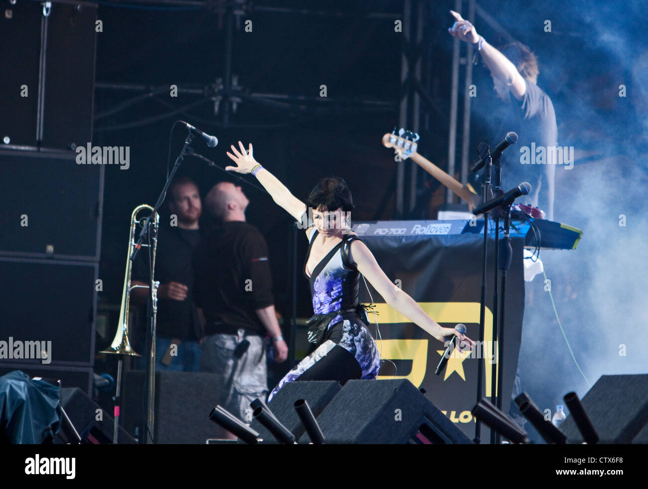 groove armada on stage at lovebox festival in victoria park, hackney