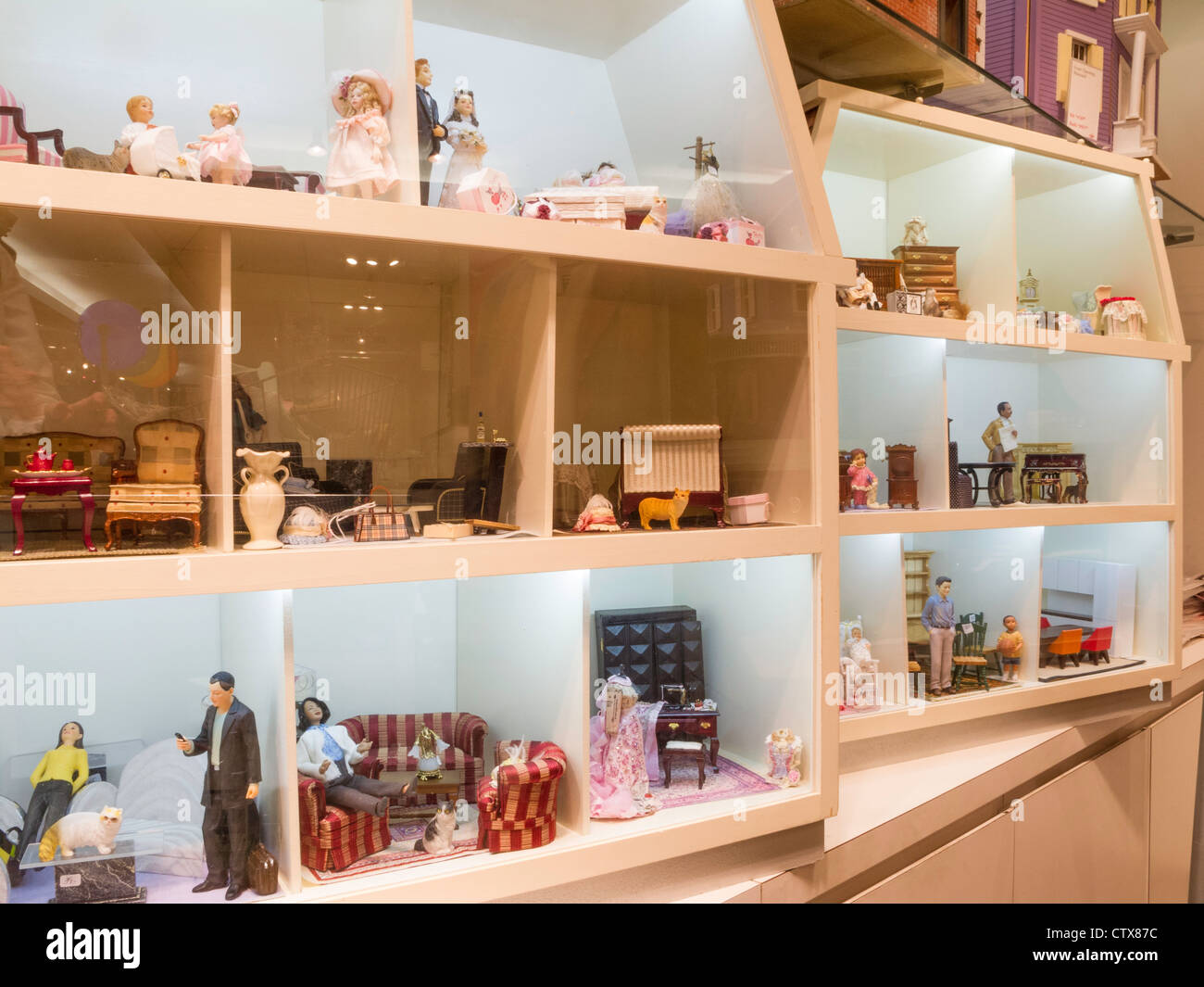 FAO Schwarz Flagship Toy Store Interior - Doll House Furniture, NYC Stock Photo