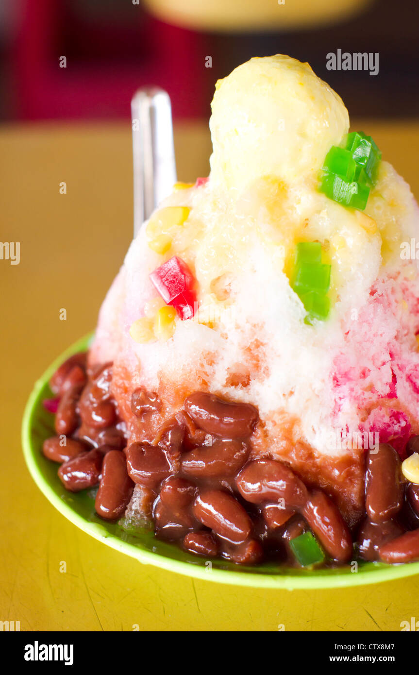 Ais kacang, ice blended desserts in malaysia. Stock Photo