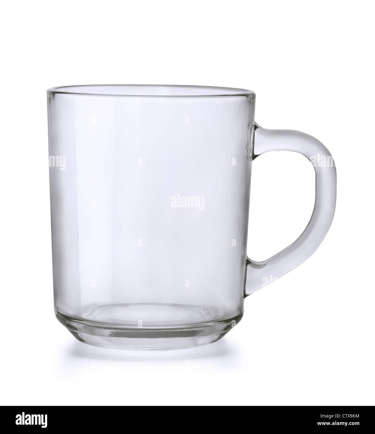 Empty glass tea mug isolated on white Stock Photo