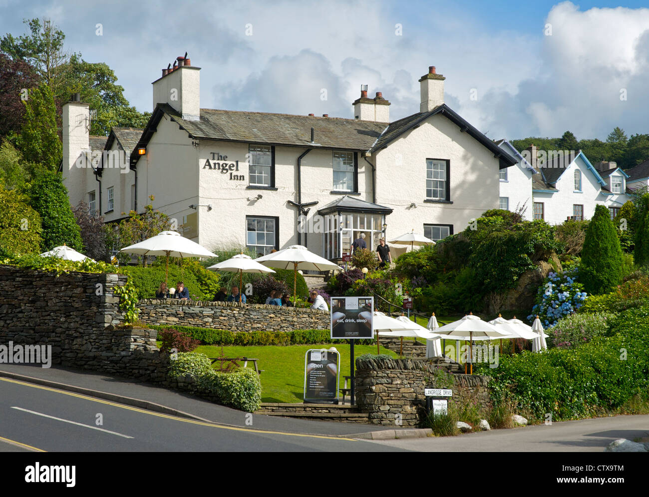 The Angel Inn, BownessonWindermere, Lake District National Park, Cumbria, England UK Stock