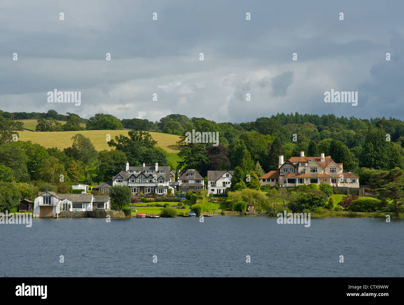 Luxury houses on the shore of Lake Windermere, Lake District National