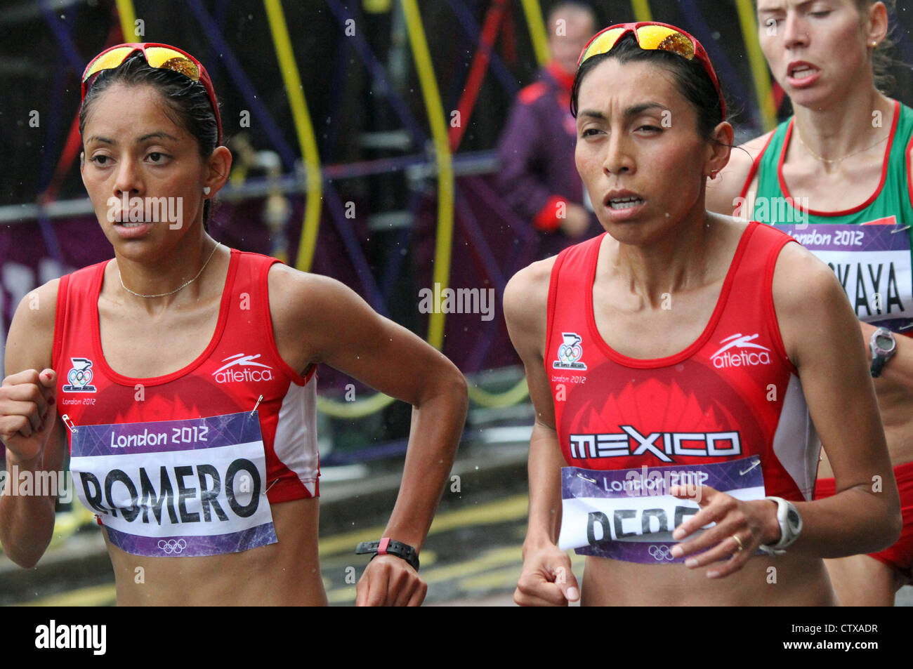 Marisol Romero & Karina Perez Mexico women's London 2012 Olympic marathon Stock Photo