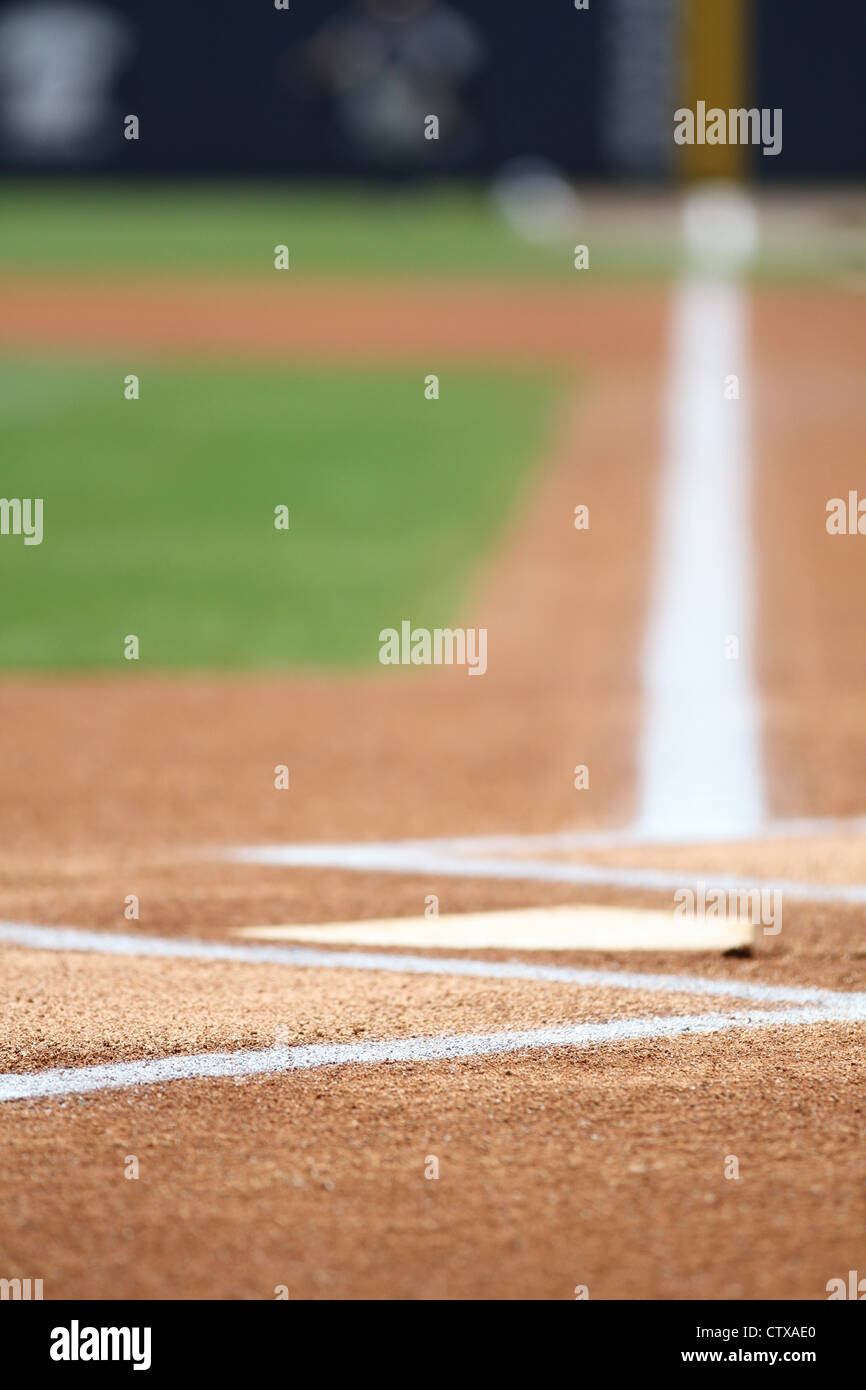 Baseball Home Plate Foul Line Batters Box Chalk Stock Photo Alamy