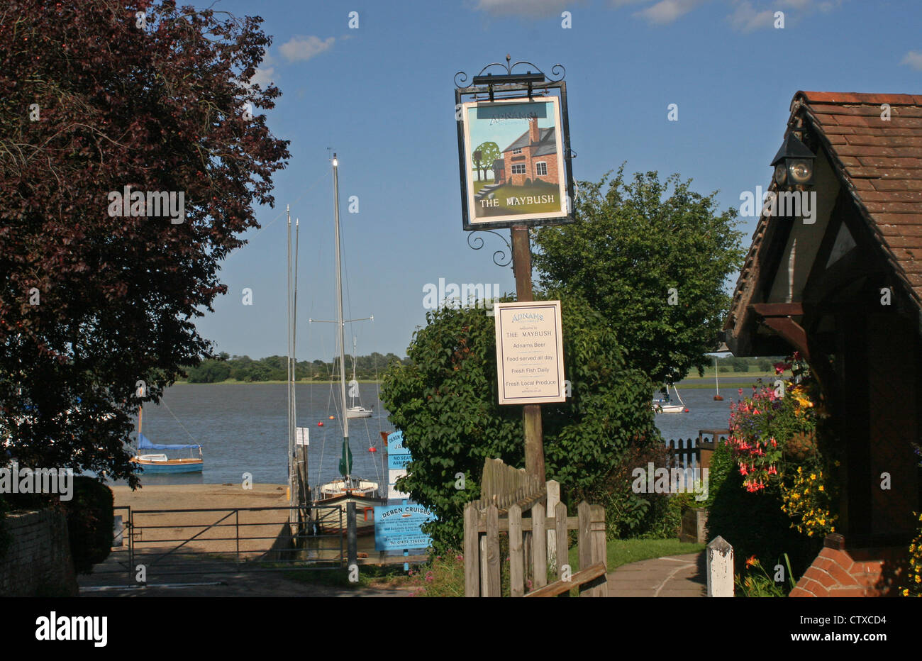 Maybush Inn on the River Deben, at Waldringfield, one mile from The