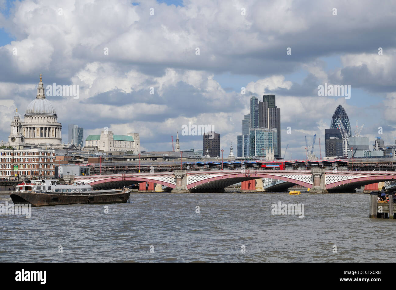 City of London skyline with St Paul's cathedral Stock Photo