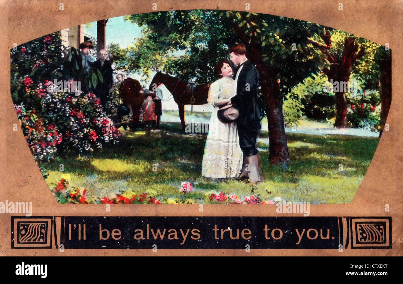 I'll be always true to you - vintage card Stock Photo