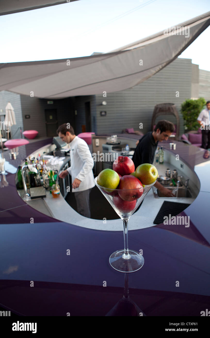 Cocktail bar on roof of Hotel Funchal Portugal Stock Photo Alamy