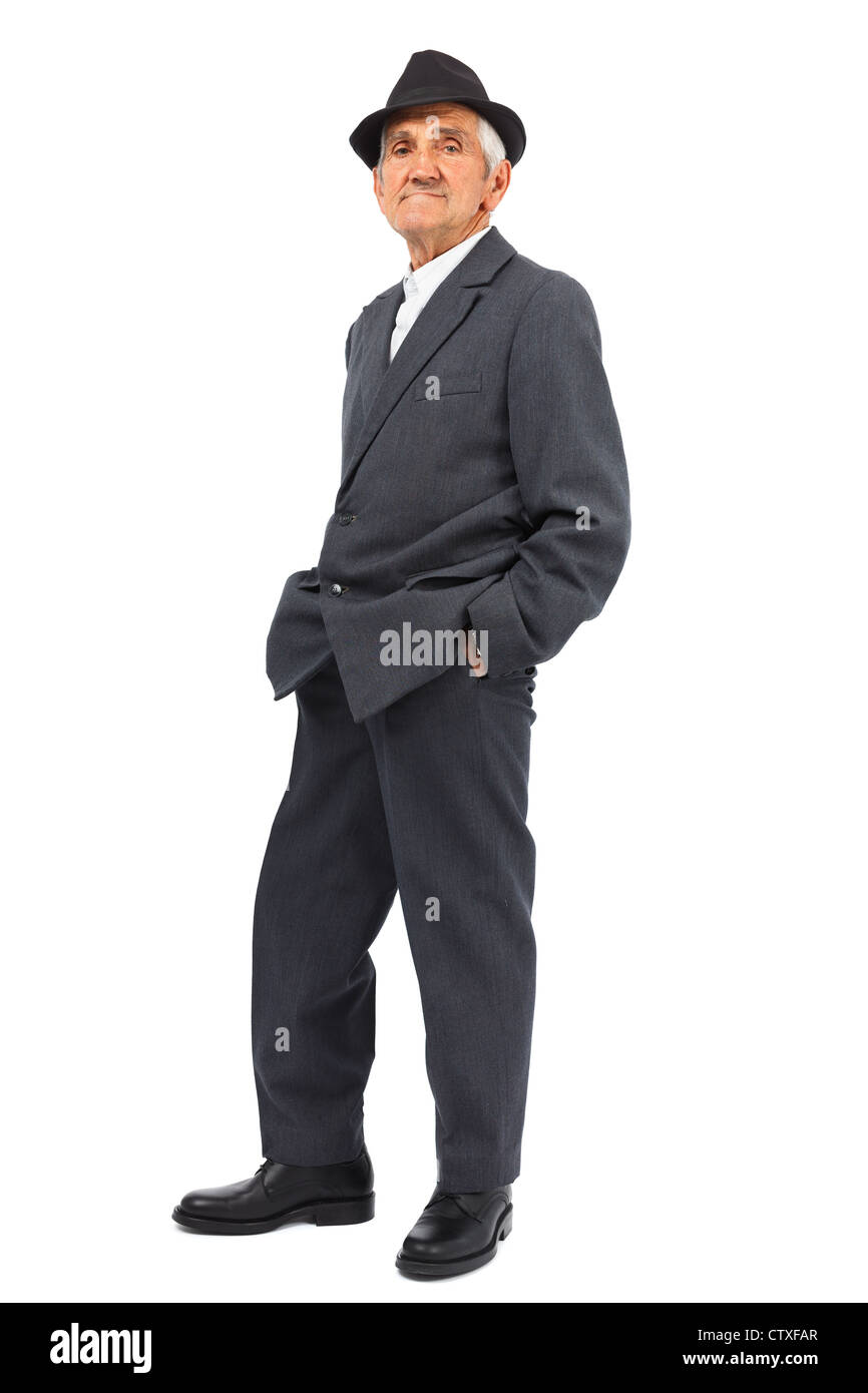 Full length portrait of a senior man isolated on white background Stock ...