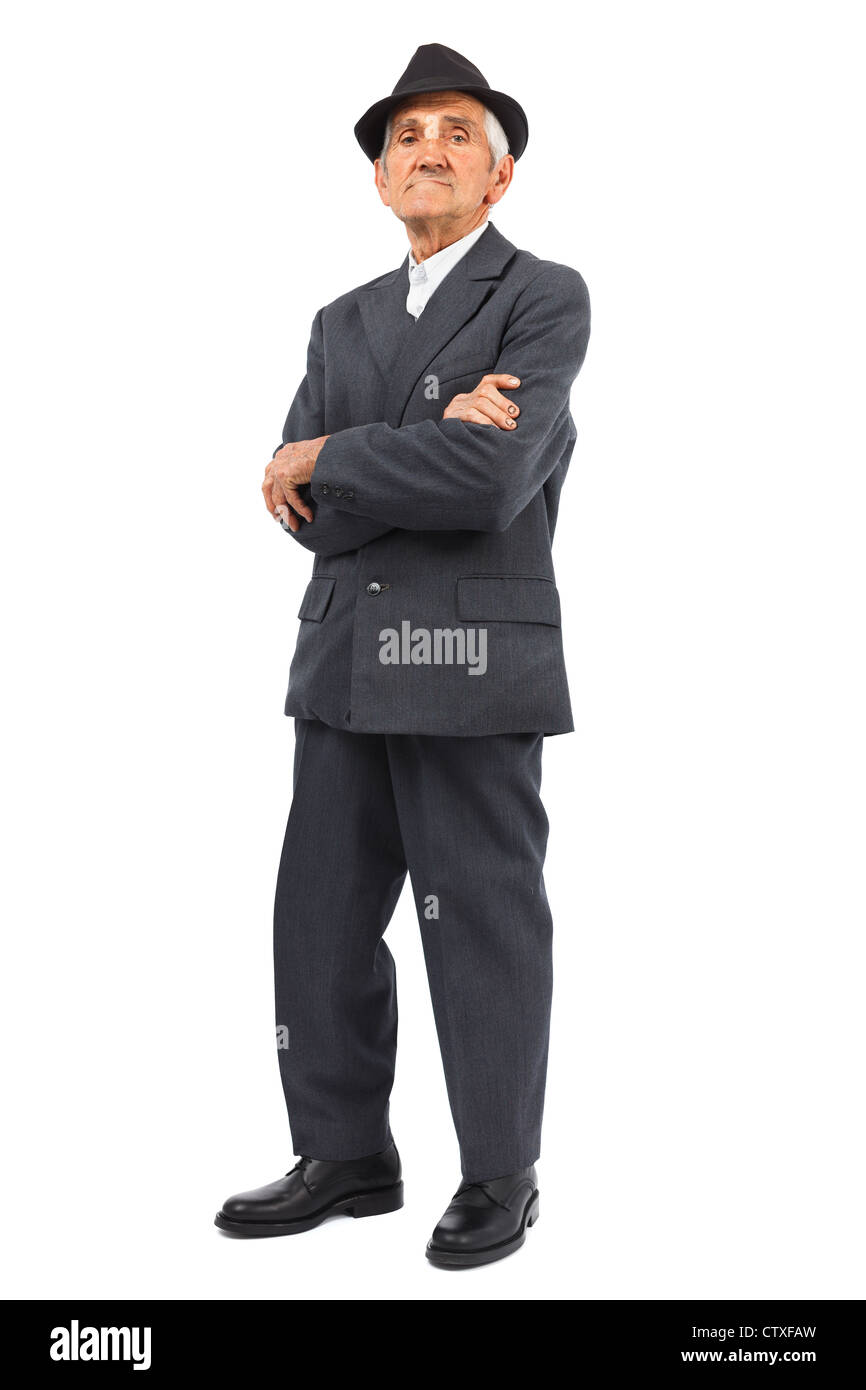 Full length portrait of a senior man isolated on white background Stock ...