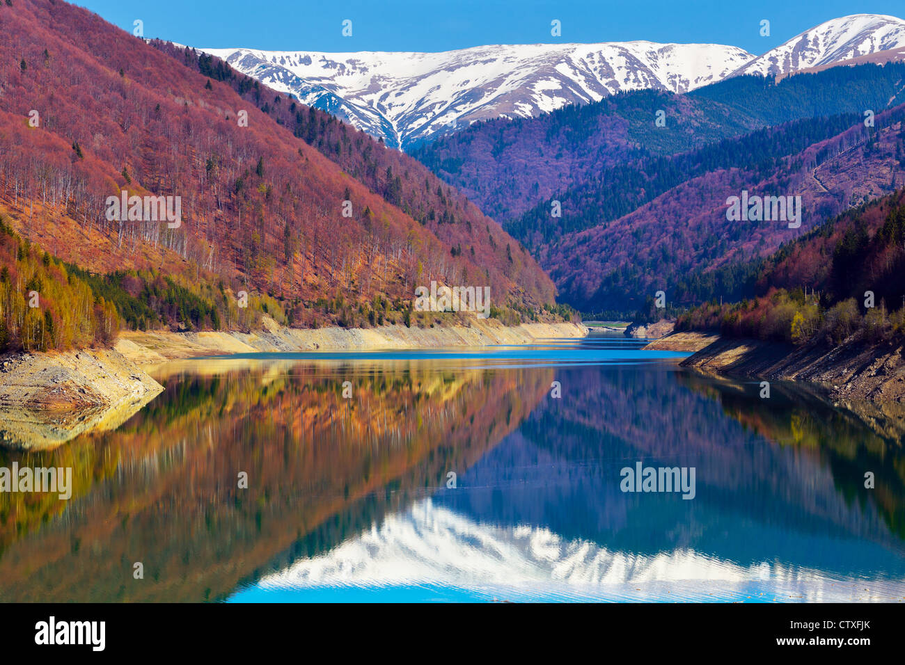 Landscape with lake and mountains Stock Photo - Alamy