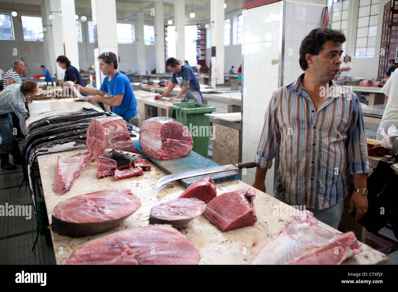 tuna fish market Funchal Madeira Portugal Stock Photo Alamy