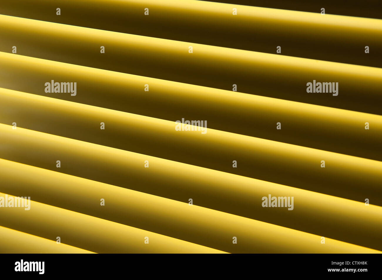 close up of yellow sunblinds Stock Photo