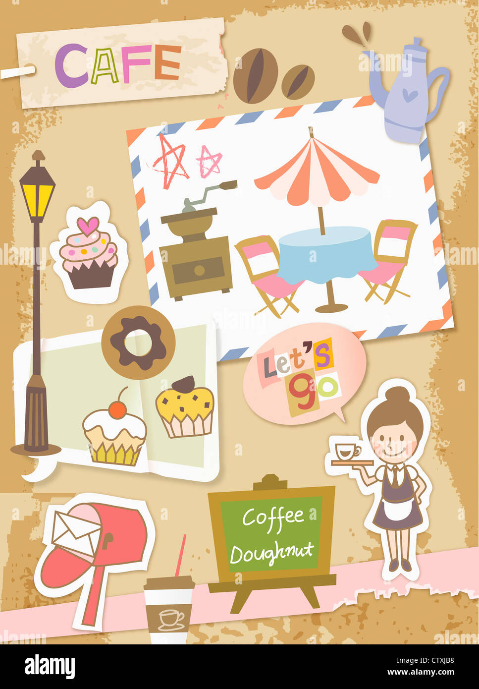 Cafe item illustration Stock Photo - Alamy