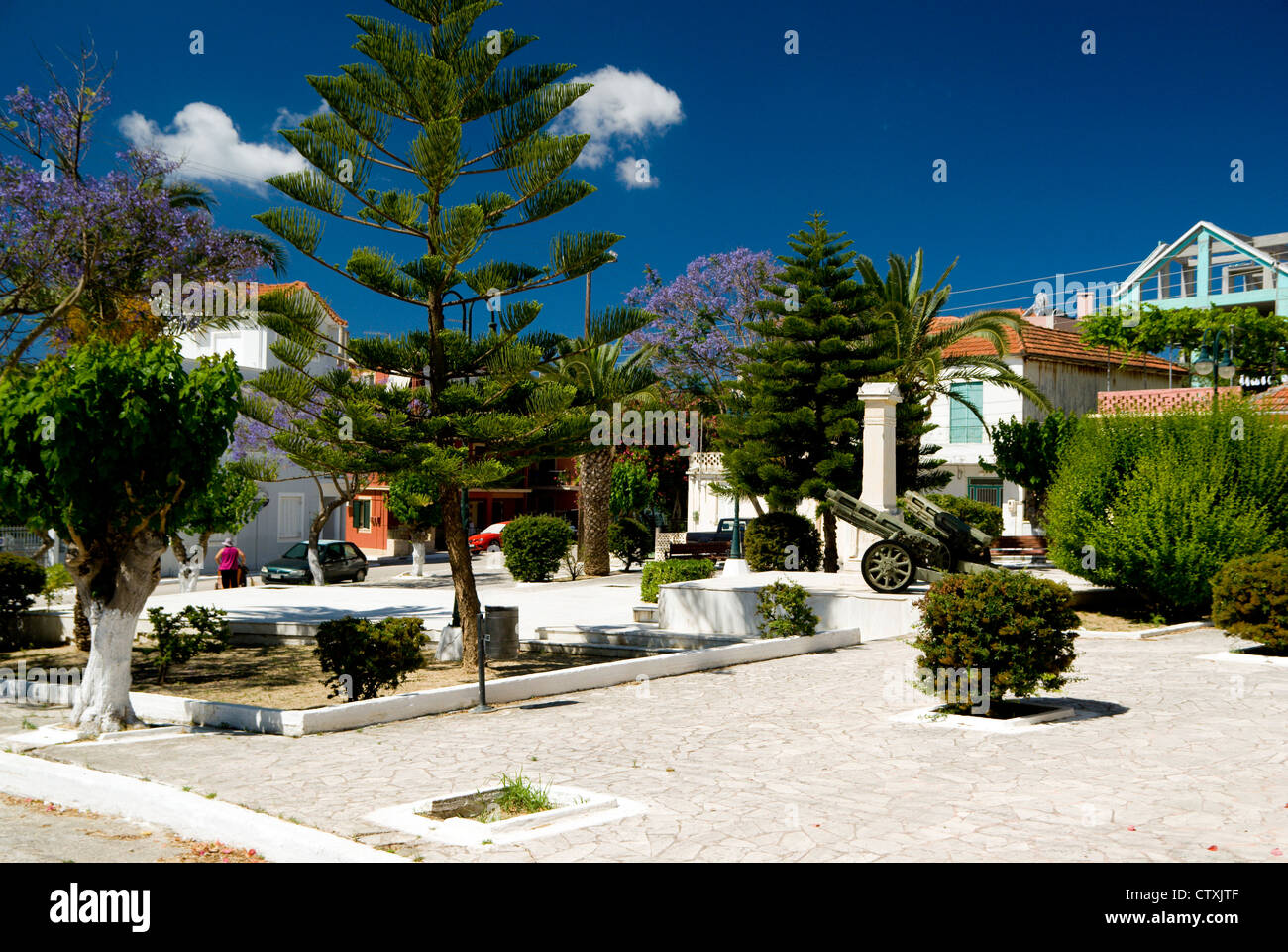 Garden in the centre of Lixouri, Kefalonia, Ionian Islands, Greece. Stock Photo