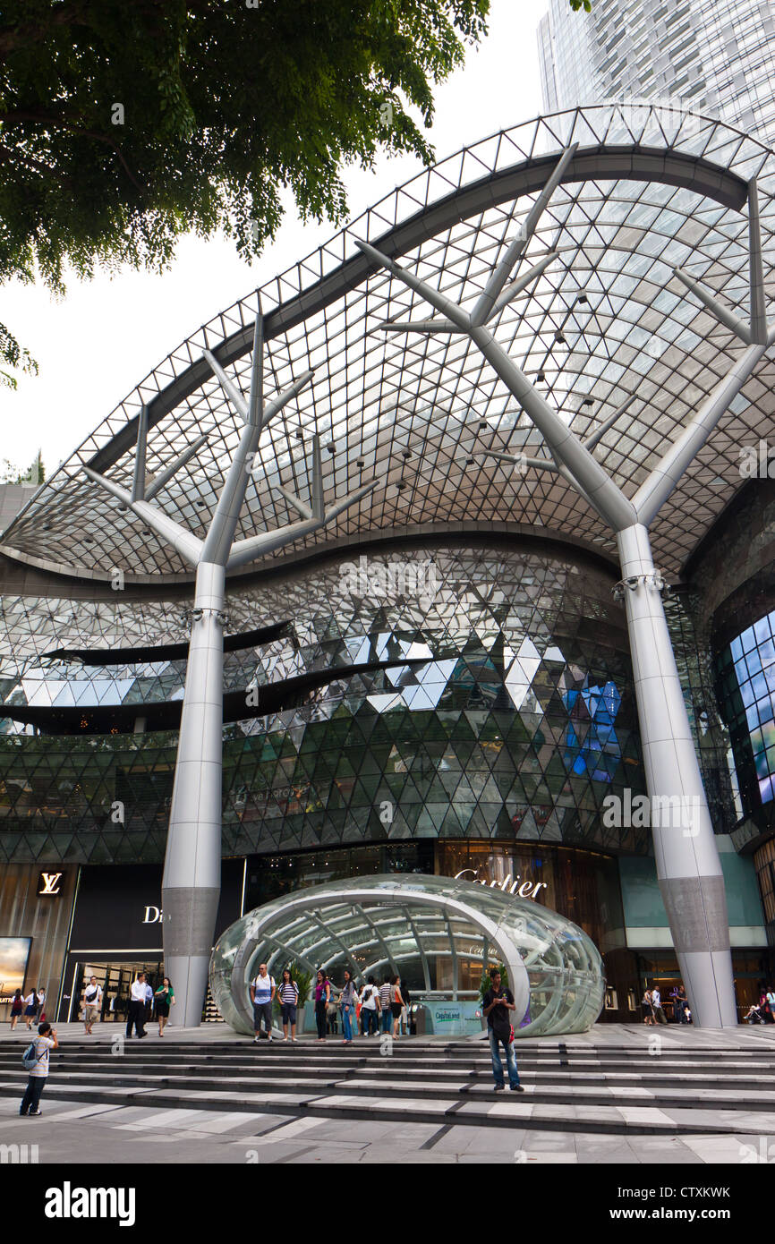 SINGAPORE - MARCH 2012 - Subway or MRT entrance in front of Ion Orchard Mall, Singapore. Stock Photo