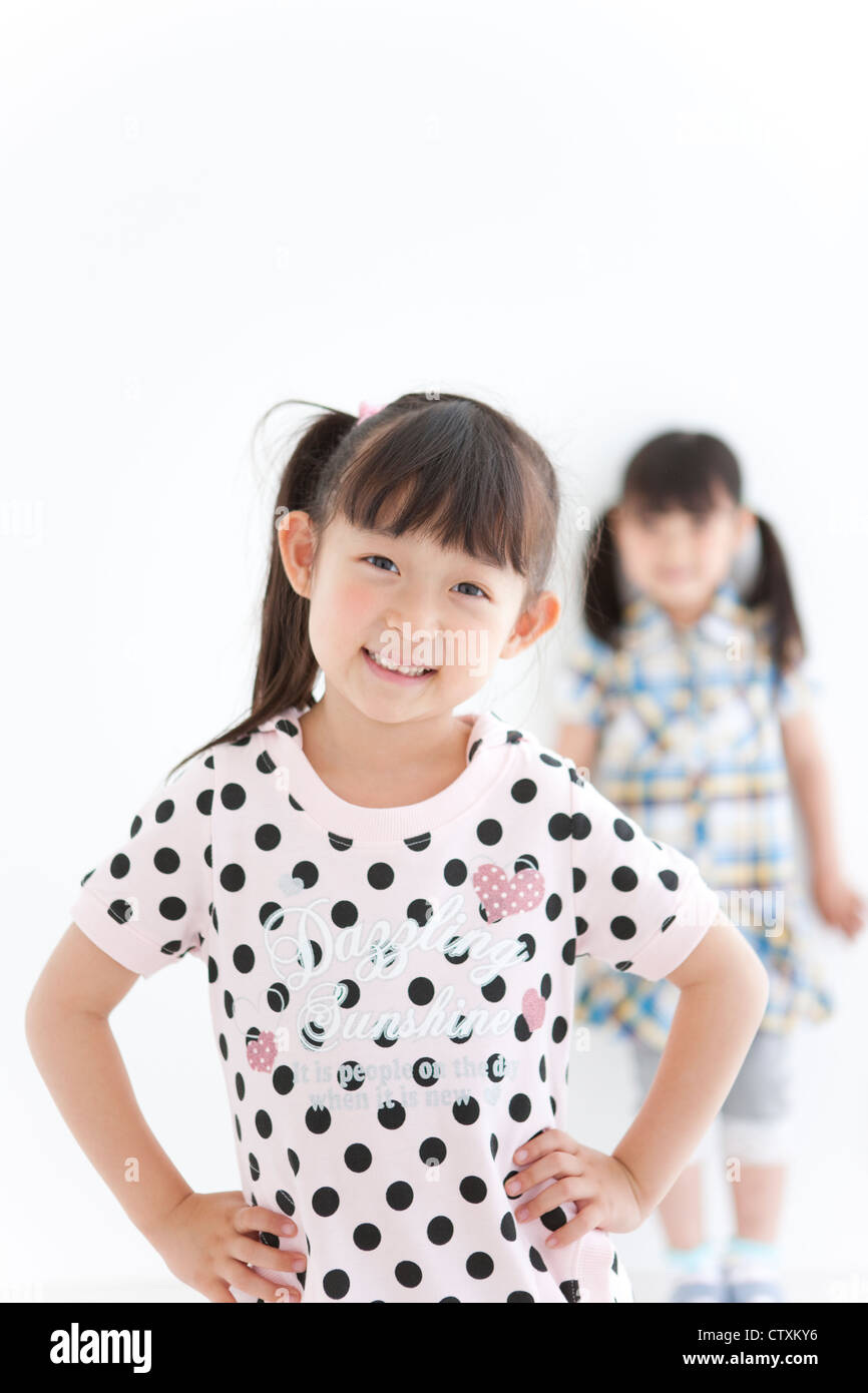 Portrait of two school girls hi-res stock photography and images - Alamy