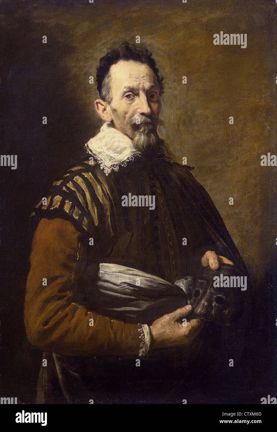 Domenico Fetti Portrait of an actor 1621 Hermitage State Museum - St Pétersburg Stock Photo