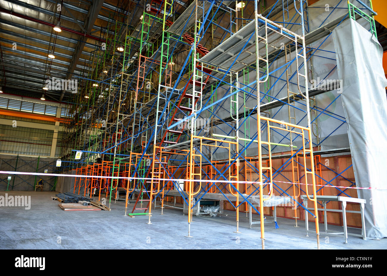 The scaffolding make for worker renovate building Stock Photo