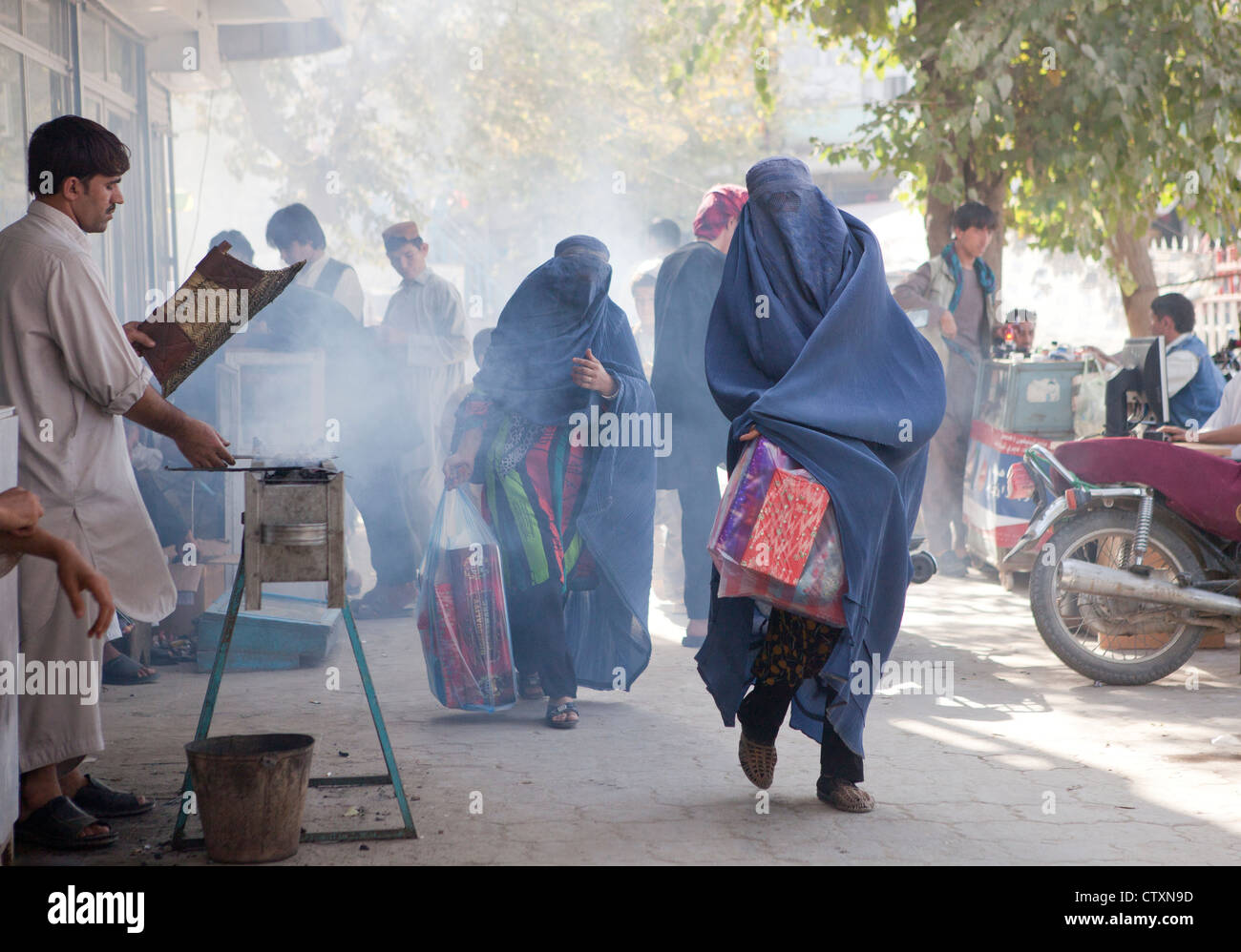 Bazaar in downtown Kunduz city, Afghanistan Stock Photo