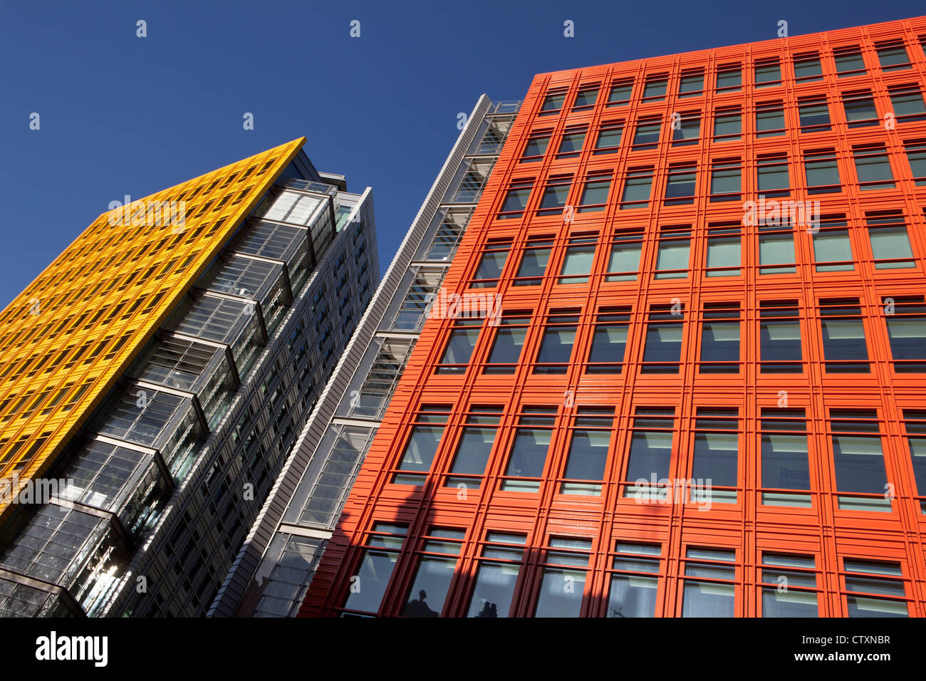 Brightly coloured apartments in London. Stock Photo