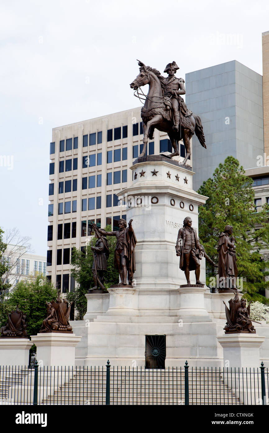 The Washington Equestrian Monument, Richmond, Virginia Stock